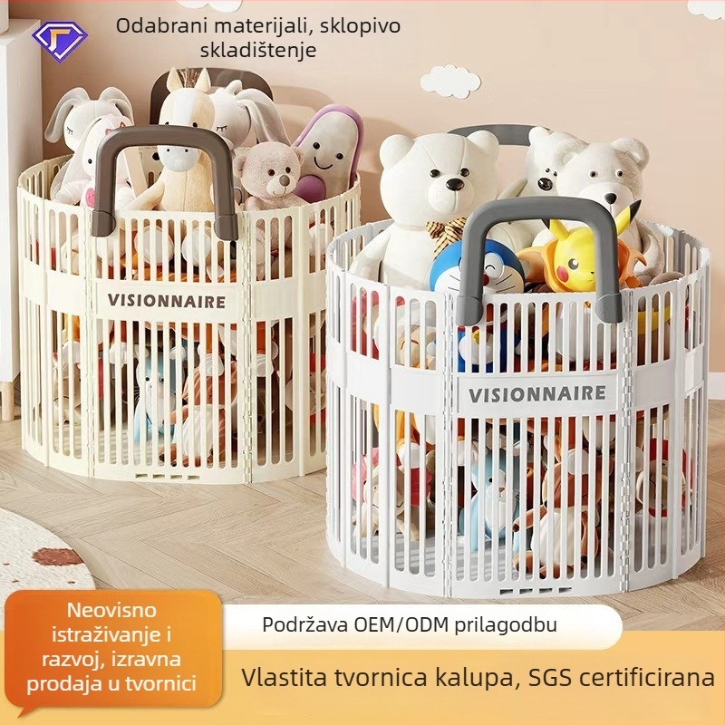 Sklopivi koš za prljavo rublje s ručkama, višenamjenski prijenosni koš za pranje, zidni nosač