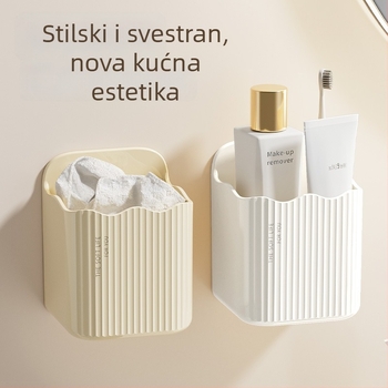 Zidni kupaonski organizator za kozmetiku, četkice za zube, pastu za zube i mokre maramice – višenamjenski spremnik za pohranu