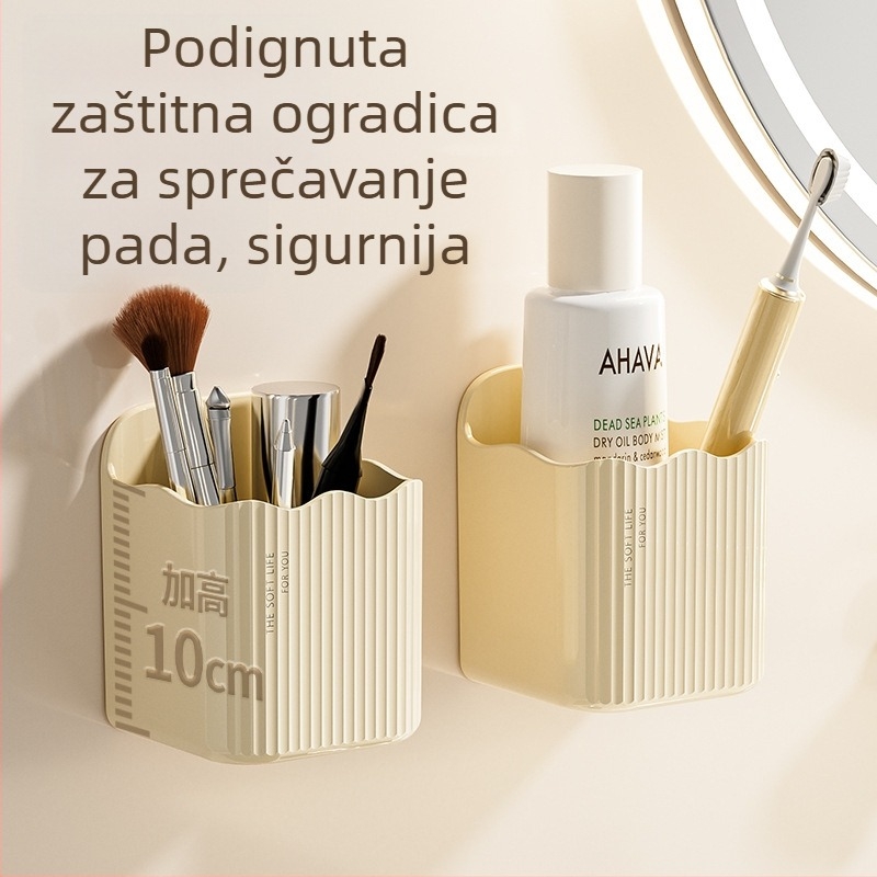 Zidni kupaonski organizator za kozmetiku, četkice za zube, pastu za zube i mokre maramice – višenamjenski spremnik za pohranu