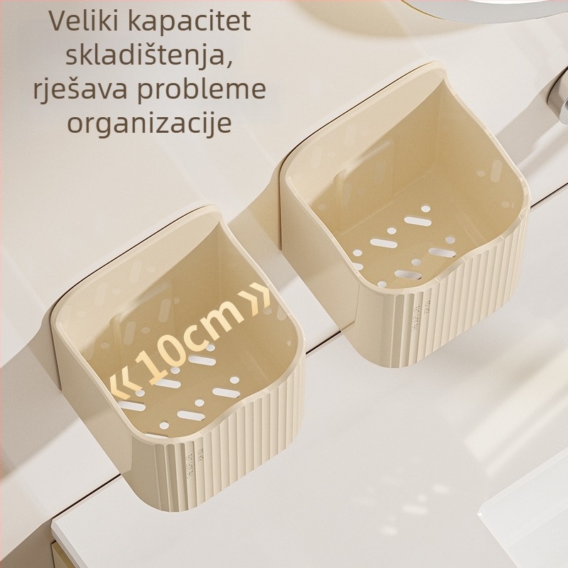 Zidni kupaonski organizator za kozmetiku, četkice za zube, pastu za zube i mokre maramice – višenamjenski spremnik za pohranu