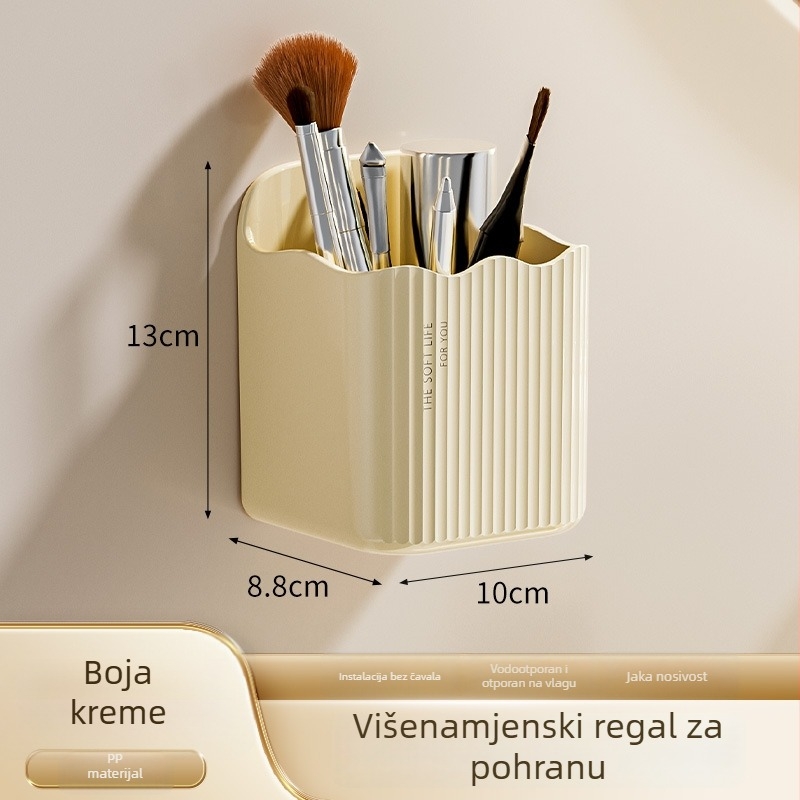 Zidni kupaonski organizator za kozmetiku, četkice za zube, pastu za zube i mokre maramice – višenamjenski spremnik za pohranu