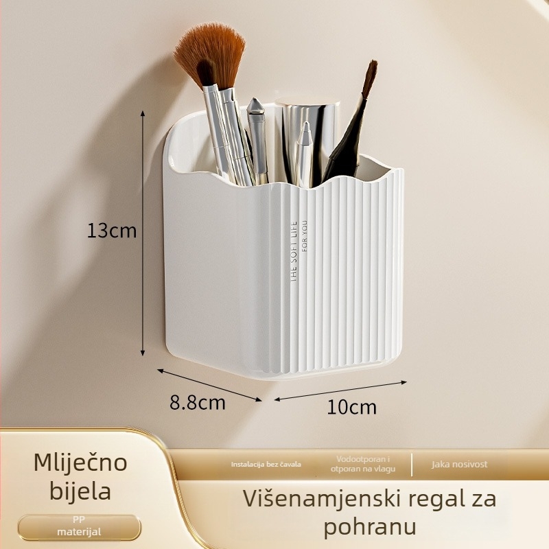 Zidni kupaonski organizator za kozmetiku, četkice za zube, pastu za zube i mokre maramice – višenamjenski spremnik za pohranu
