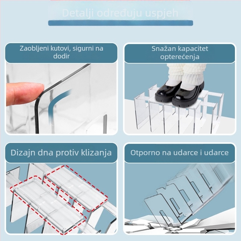 Izvlačni stolni regál za knjige s pet pretinaca i prozirnim panelom