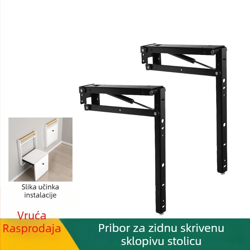 Sklopivi stol za mijenjanje cipela s skrivenim zidnim spojem i dvostrukim tlumenjem