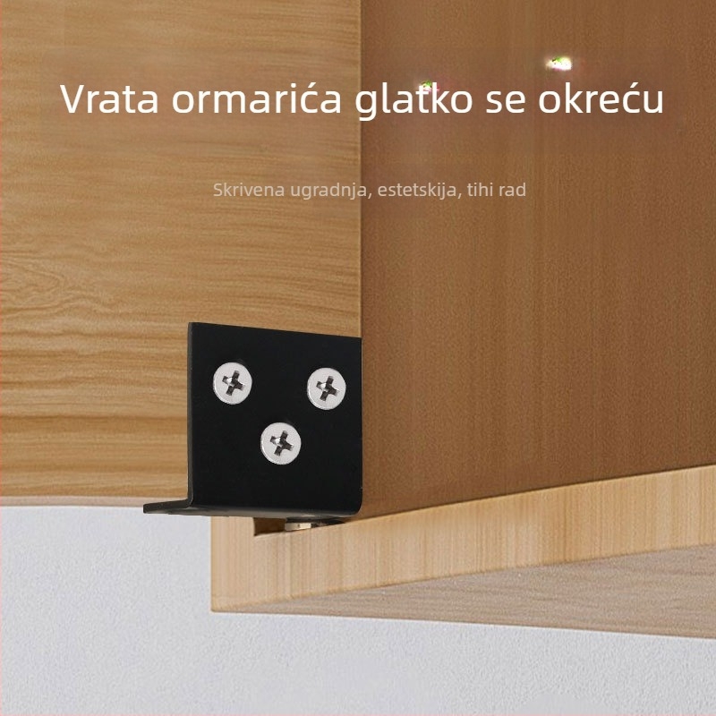 Os šarke ormara, debljina 2 mm, nehrđajući čelik, gornja i donja pivot šarka, rotirajući kutni držač
