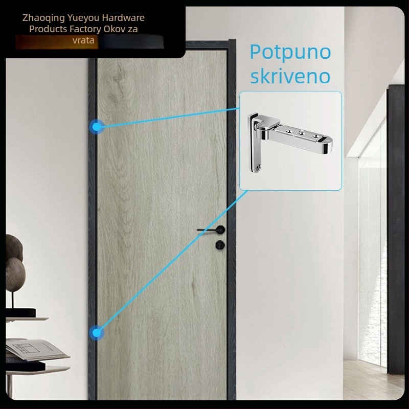 Skrivene unutarnje vrata šarke s vertikalnim i horizontalnim podešavanjem, trodimenzijski podesivi teški šarniri za drvena vrata spavaće sobe.