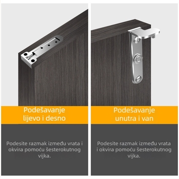 Kefilong Drvena vrata – Nevidljiva šarka, prilagodljiva, robusna, skrivena šarka za vanjska vrata