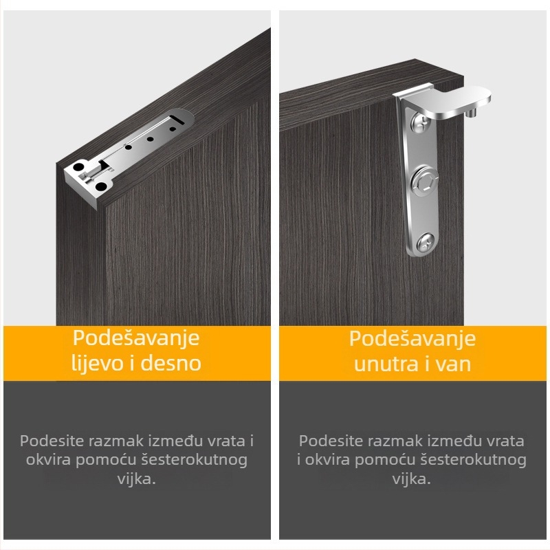 Kefilong Drvena vrata – Nevidljiva šarka, prilagodljiva, robusna, skrivena šarka za vanjska vrata