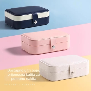 Prijenosna kutija za nakit, kompaktna i elegantna, s velikim kapacitetom, za naušnice, prstene i ogrlice