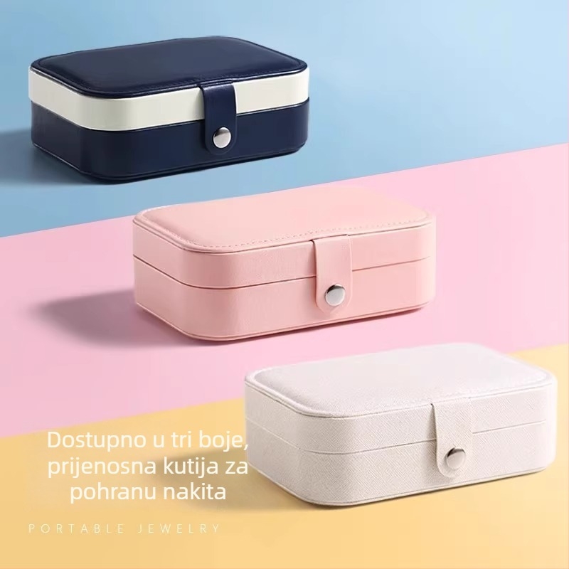 Prijenosna kutija za nakit, kompaktna i elegantna, s velikim kapacitetom, za naušnice, prstene i ogrlice