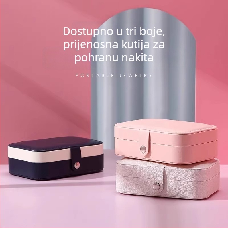Prijenosna kutija za nakit, kompaktna i elegantna, s velikim kapacitetom, za naušnice, prstene i ogrlice