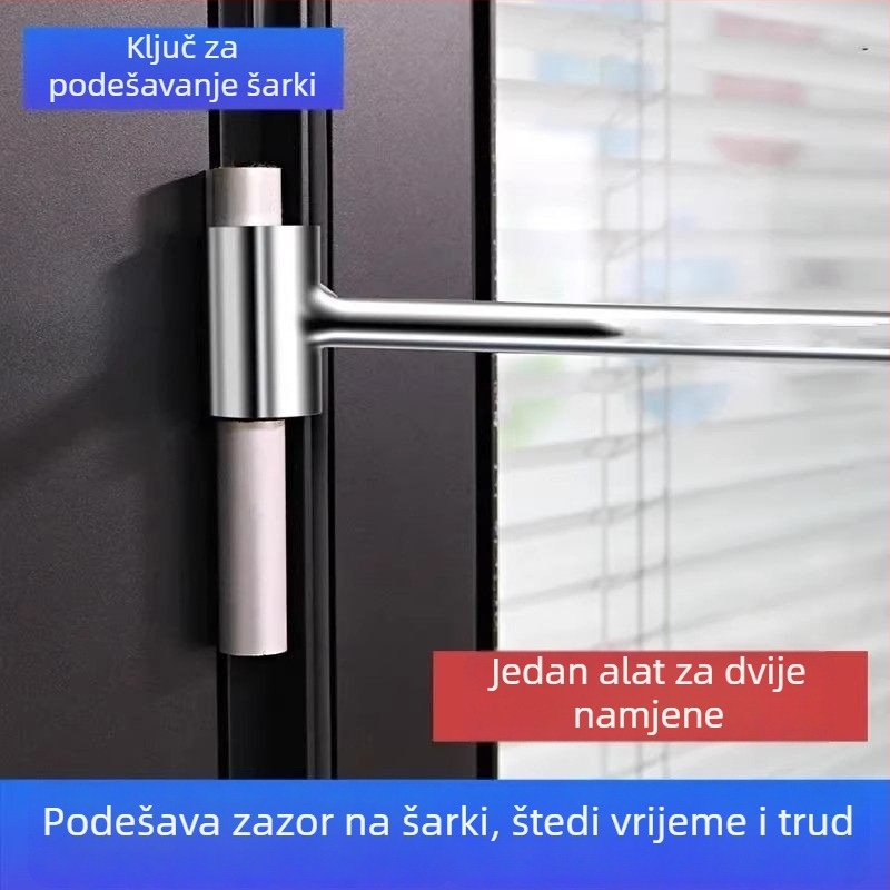 Regulator razmaka šarke, alat za podešavanje šarke u obliku zastave, ključ za podešavanje šarki vrata