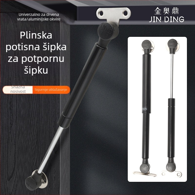 Hidraulična plinska opruga za vrata ormarića s aluminijskim okvirom i staklenim vratima, gornje otvaranje, uski okvir, minimalistički dizajn