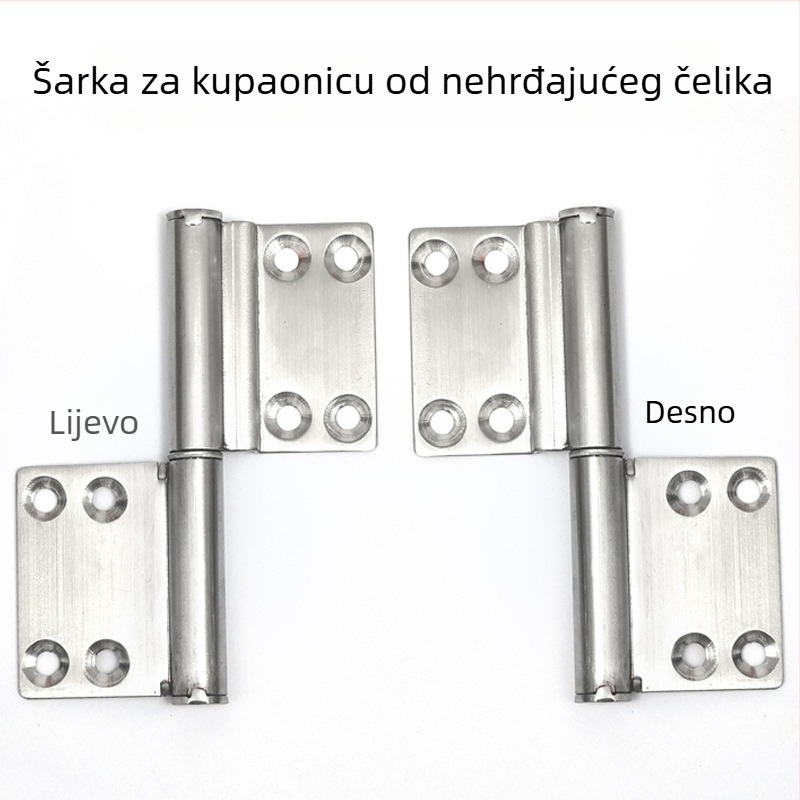 Šarke za WC vrata od nehrđajućeg čelika, uklonjive, starinskog dizajna, zavarenih šarki za sigurnosna vrata