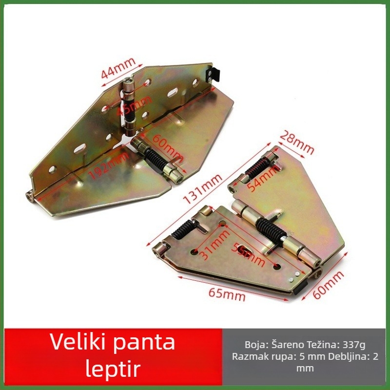 Leptir šarnir za sklopivi kauč s podesivim kutem naslona, metalni