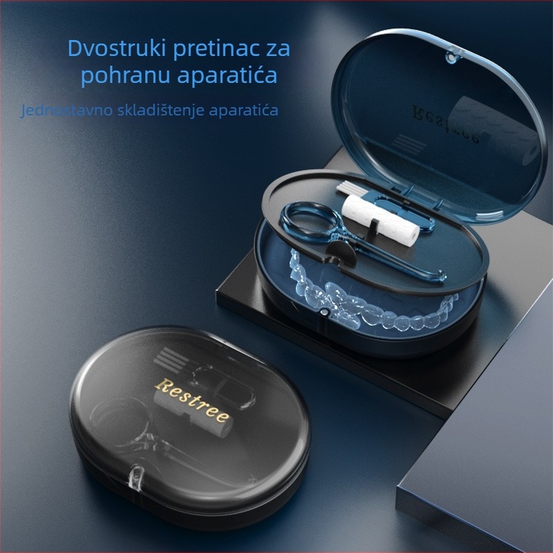 Ovalni magnetski dvostruki organizator za aparatiće i pohranu ogledala za šminku (108×83×29 mm)