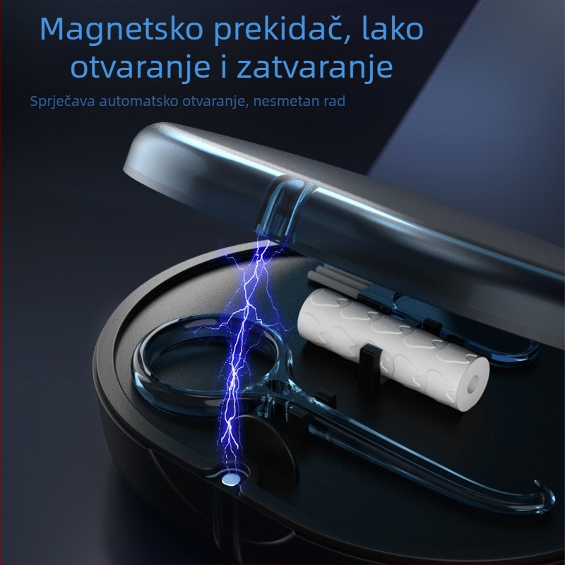 Ovalni magnetski dvostruki organizator za aparatiće i pohranu ogledala za šminku (108×83×29 mm)
