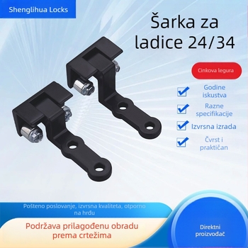 Šarka za ladicu i ormar 24/34, cinkov legura, nehrđajući čelik, za električne kutije i vrata ormara
