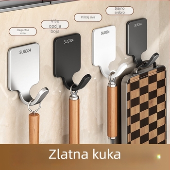 304 nehrđajući čelik, bez bušenja, zakrivljena kuka za kupaonska vrata — višenamjenska mala kuka za kapute i kape