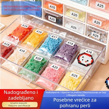 Boje kodirane vodootporne i otporne na prašinu vrećice za materijale za izradu, prozirne vrećice za perle, debele vrećice s automatskim zatvaranjem