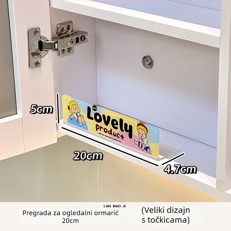 Akrilni organizator kupaonice s stražnjom pločom protiv pada za vrata ogledne ormariće – kozmetički organizator