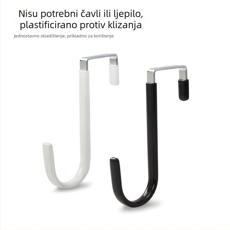 Metalni držač za vrata bez čavljića, bez tragova – držač za odjeću za kupaonu, S-oblik, moderni minimalistički dizajn, nosivost 5 kg