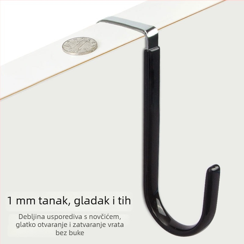 Metalni držač za vrata bez čavljića, bez tragova – držač za odjeću za kupaonu, S-oblik, moderni minimalistički dizajn, nosivost 5 kg