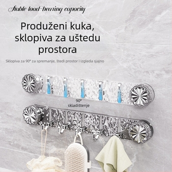 Petredni kuka s usisnim čašicama – bez bušenja, zidni organizator za kupaonicu i kuhinju, iza vrata, nosivost 3–5 kg, PET materijal.