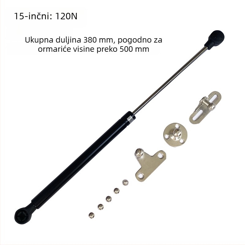 15-inčni prošireni ormar s preklopnim vratima koja se otvaraju prema gore, aluminijski okvir i staklena izložbena vitrina, hidraulična potpora