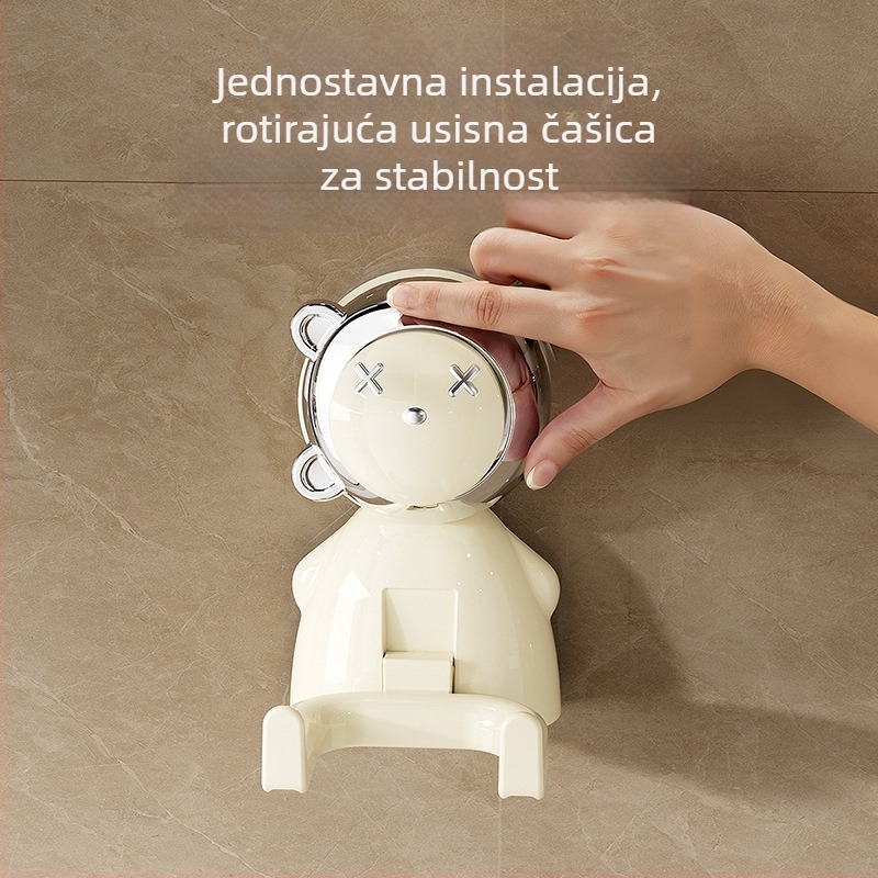 Kuka za kupaonicu sa usisnom koncem, bez bušenja, dvije kukice, nosivost 5–10 kg, sladak crtani dizajn
