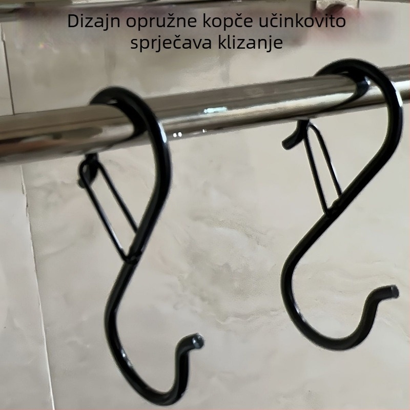 Višenamjenski S-oblik kuka, izdržljiva, vodootporna, otporna na pad, nosivost 20–30 kg, za balkon i kuhinju, kuka s dvostrukim zatvaranjem