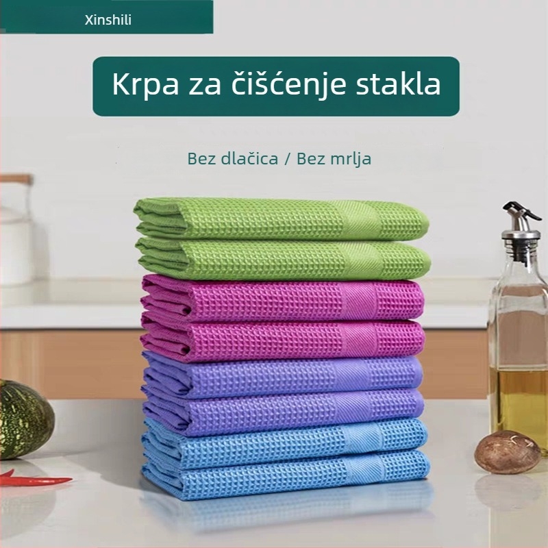 Ultra tanko mikrovlakno s waffle uzorkom za čišćenje stakla, stakla automobila, kuhinje i kućanstva, veličina 40×40 cm, 250 g/m²