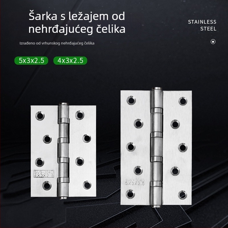 Nehrđajući čelični šarki za ormar – ravno otvaranje, sklopivi, debele šarke