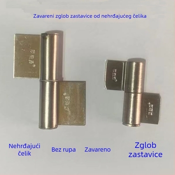 Panta za vrata od nehrđajućeg čelika 201/304, oblik zastave, zavareni, cilindrični šarki, lijevo-desno, odvojiva s izvučnim jezgrom