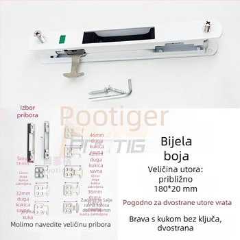 90 aluminijska legura i nehrđajući čelik, dvostrano klizna vrata zaključavanje, kuka zaključavanje, za vrata i prozore, moderni minimalistički stil
