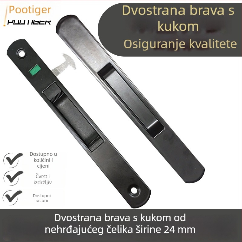 90 aluminijska legura i nehrđajući čelik, dvostrano klizna vrata zaključavanje, kuka zaključavanje, za vrata i prozore, moderni minimalistički stil