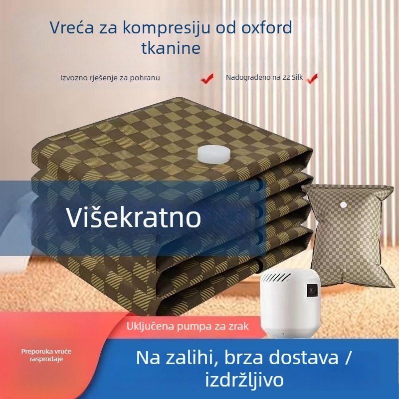 Deblja vakuumska vreća za kompresiju za odjeću i posteljinu, Oxford tkanina, za putovanja