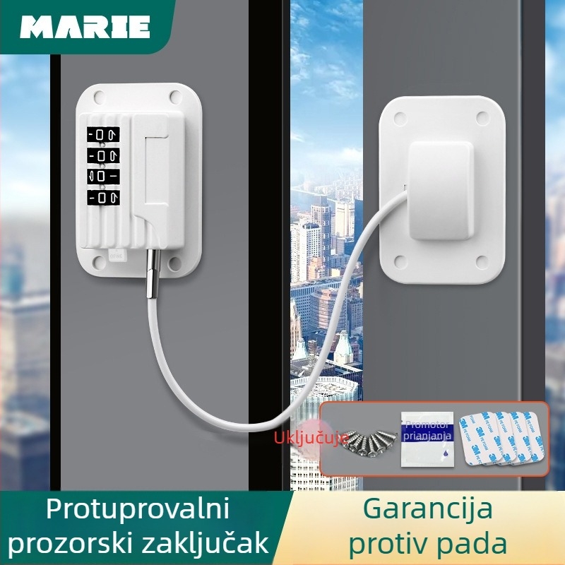 Mary brava za prozor s limiterom – aluminijski spoj, za klizne i otvorene prozore, dječja sigurnost