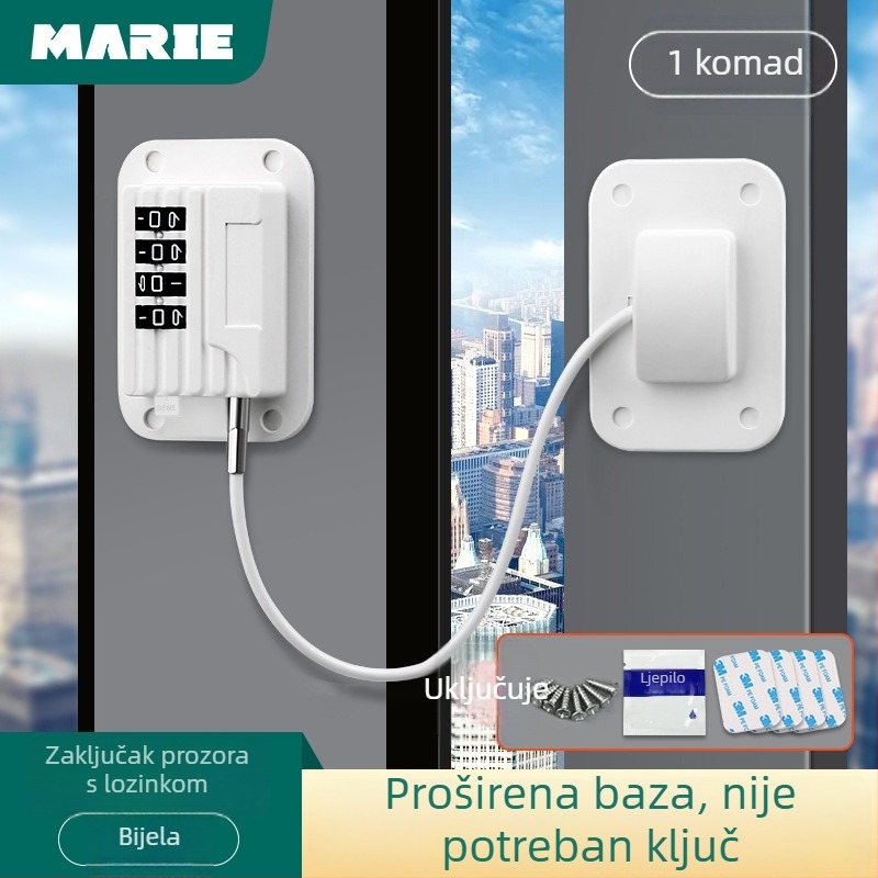 Mary brava za prozor s limiterom – aluminijski spoj, za klizne i otvorene prozore, dječja sigurnost