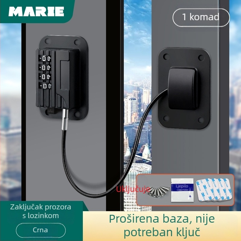 Mary brava za prozor s limiterom – aluminijski spoj, za klizne i otvorene prozore, dječja sigurnost