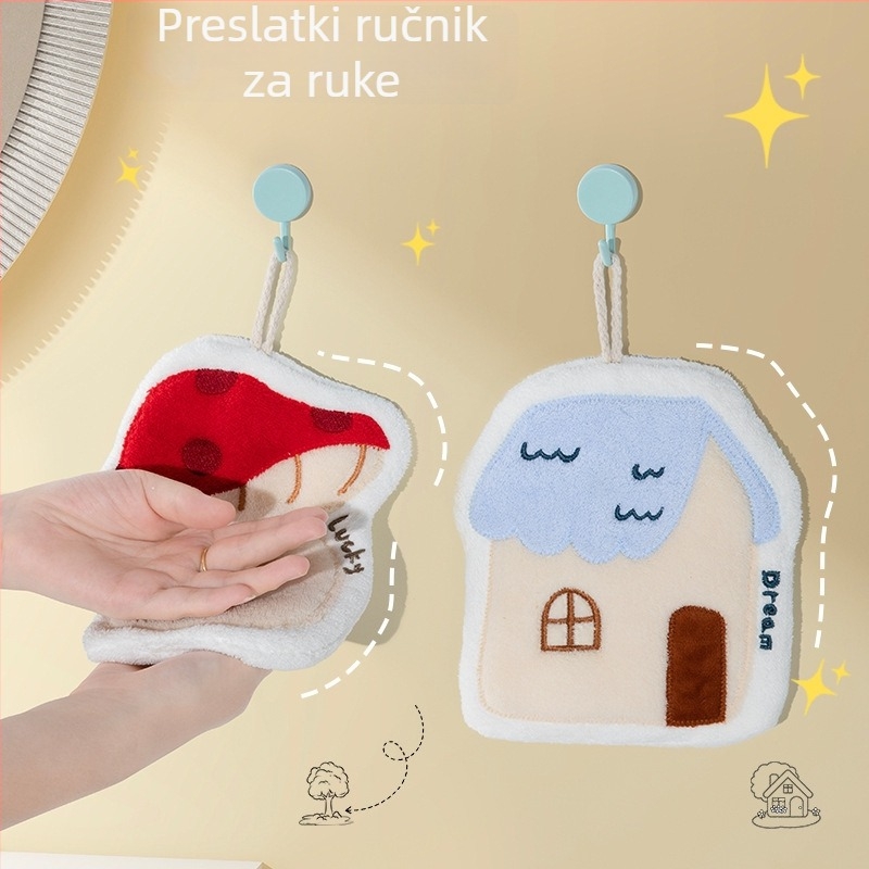 Viseći pliš krpa za ruke, upijajuća i debela, za kupaonicu i kuhinju