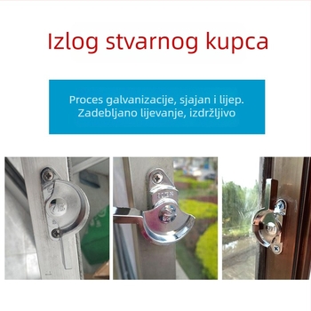 Polumjesečna ključavnica za aluminijske klizne prozore i vrata, model 7B90, cinkova legura