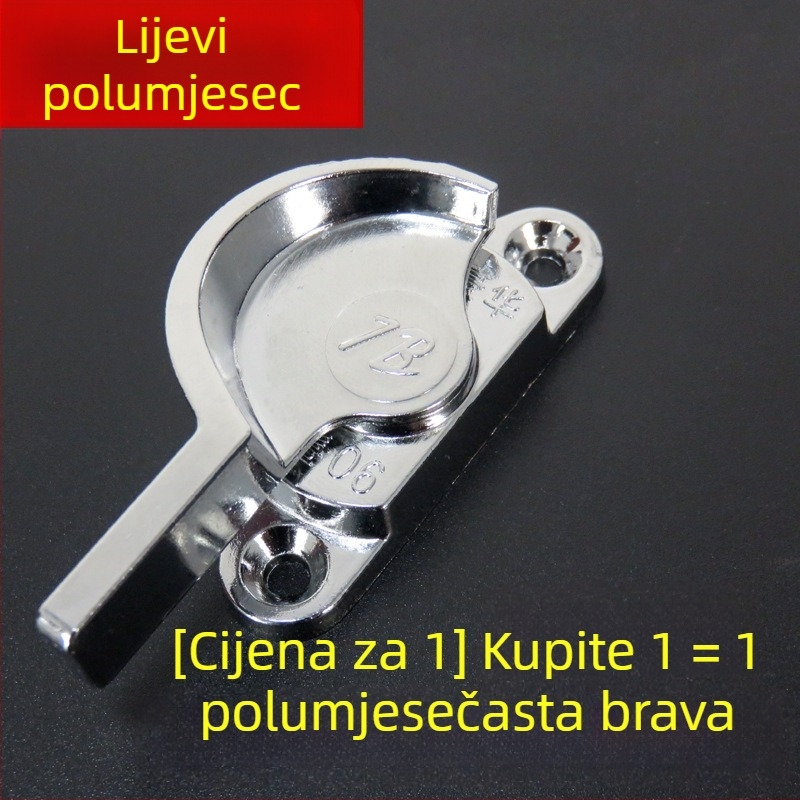 Polumjesečna ključavnica za aluminijske klizne prozore i vrata, model 7B90, cinkova legura