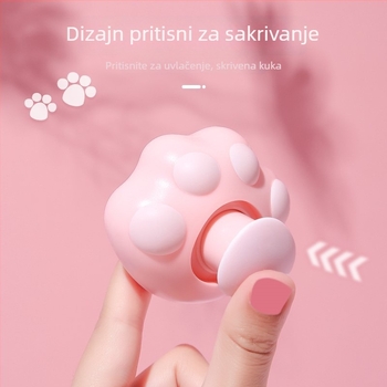 Kuka na zidu u obliku mačje šape, zidni držač za skladištenje, bez bušenja, sladak dizajn, čvrsta do 2 kg, držač ključeva, kuhinja i kupaonica