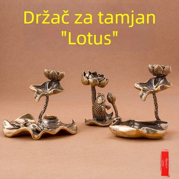 Kadidlovnik od mosadz s povratnim tokom, lotosov list, Zen dizajn, kućni stolni dekor