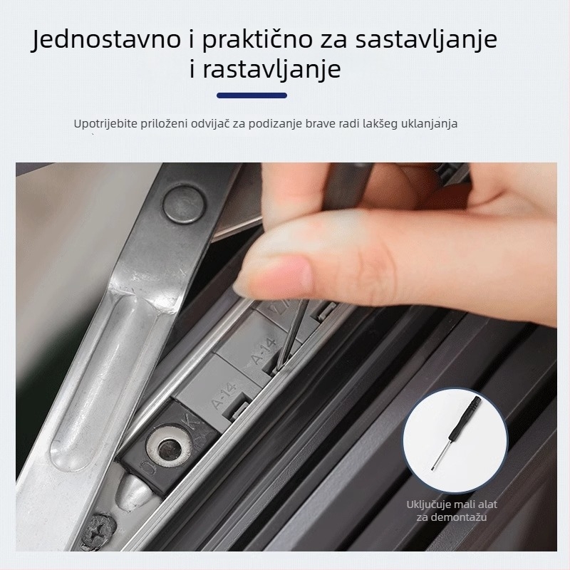 Sigurnosni zatvarač za prozore od aluminijske legure s ograničivačem za otvaranje i klizne prozore