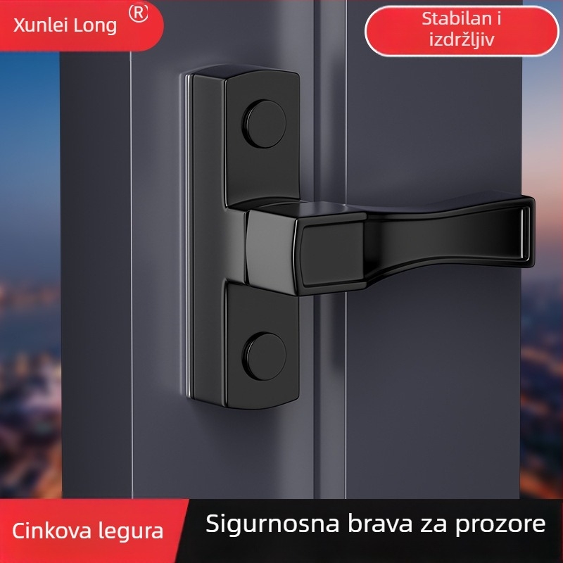 T-oblik sigurnosni zatvarač za PVC prozore i vrata spavaće sobe, legura cinka