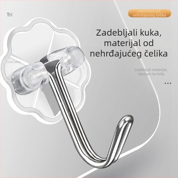 Zidna kuka s jakim ljepilom, prozirna, bez bušenja, nosivost do 5 kg, plastična