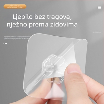 Zidna kuka s jakim ljepilom, prozirna, bez bušenja, nosivost do 5 kg, plastična