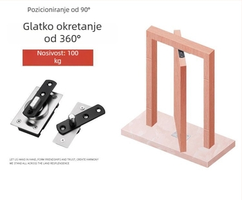 Težinski robusni šarniri za vrata s 90° pozicioniranjem i 360° rotacijom, skriveni od nehrđajućeg čelika